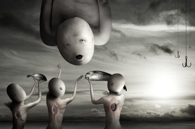 Une offrande de poissons surréaliste - Christophe Kiciak