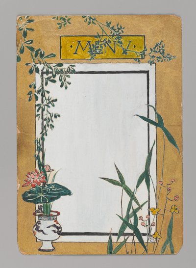 Carte de menu avec bambou et fleurs, ca. 1880 - Christopher Grant La Farge
