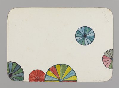 Petite carte décorée de chrysanthèmes stylisés (verso), vers 1880 - Christopher Grant La Farge