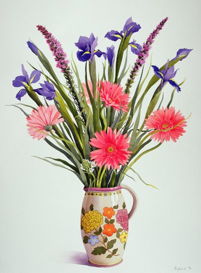 Iris et Gerbera dans un pichet hollandais - Christopher Ryland