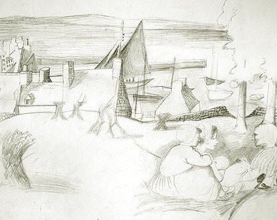 Village de pêche breton, vers 1929-30 - Christopher Wood
