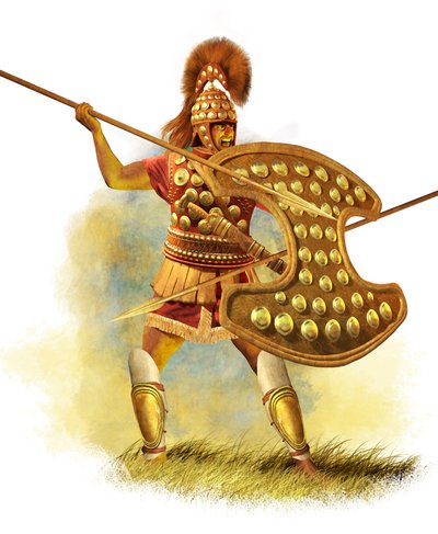 Guerrier grec antique, fin de l