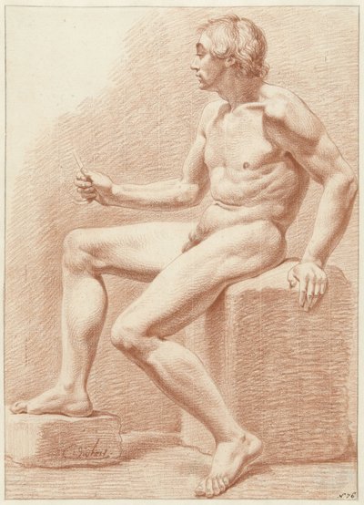 Homme nu assis, vu de côté - Chrétien Dubois