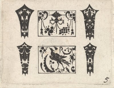 Gravure en noir avec un motif symétrique Schweifwerk - Claes Jansz Visscher