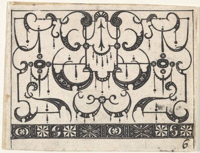 Gravure en Blackwork avec un Motif Schweifwerk, vers 1620 - Claes Jansz Visscher