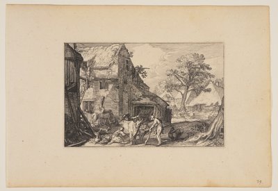 Cour de ferme, avec l