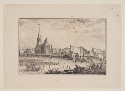 Le village de Zandvoort, vu des environs de Haarlem (Plaisante Plaetsen) - Claes Jansz. Visscher