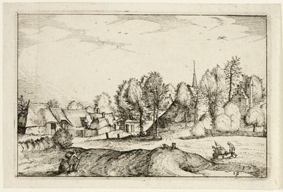 Road into a Village, plate nineteen after Pictures of Farms, Country Houses and Rustic Villages (Praediorum villarum et rusticarum casularum icones) - Claes Jansz. Visscher II