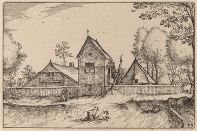 Grande ferme fortifiée - Claes Jansz Visscher after Johannes van Doetechum, the Elder after Lucas