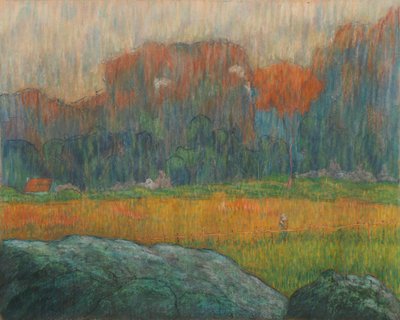 Paysage avec figure et maisons - Claude Emile Schuffenecker