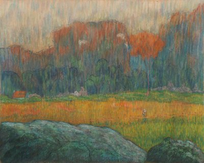 Paysage avec figure et maisons, vers 1891 - Claude Emile Schuffenecker