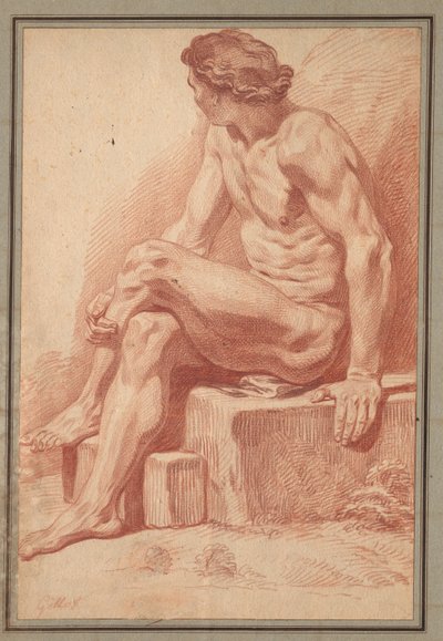 Nu masculin assis - Claude Gillot