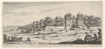 Vue de la porte de la résidence de la Reine Mère, de la série Vues et nouvelles..., vers 1644 - Claude Goyrand