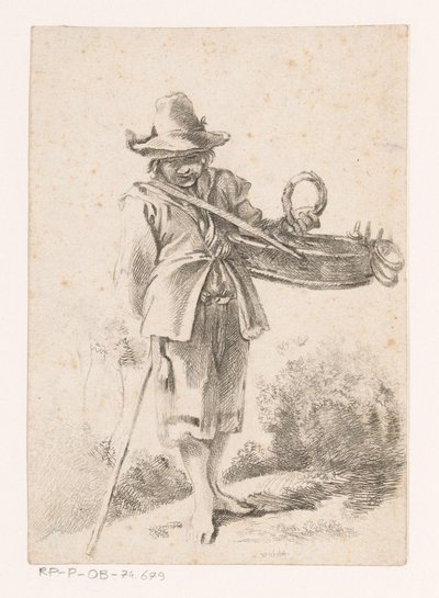 Jeune vendeur de pains dans un paysage - Claude Henri Watelet