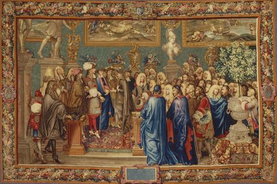 Une audience accordée par Louis XIV au comte de Fuentes... au Louvre, 24 mars 1662, vers 1730 - Claude I, Ballin