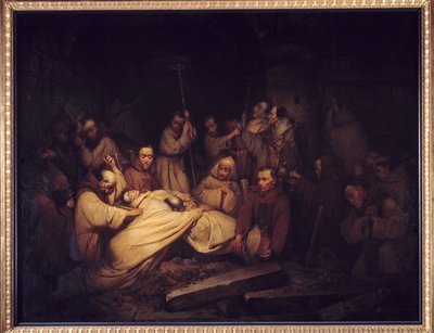 Le Comte de Comminges. Dernière scène des Mémoires du Comte de Comminges représentant Le Comte de Comminges reconnaissant Adélaïde après sa mort - Claude Jacquand