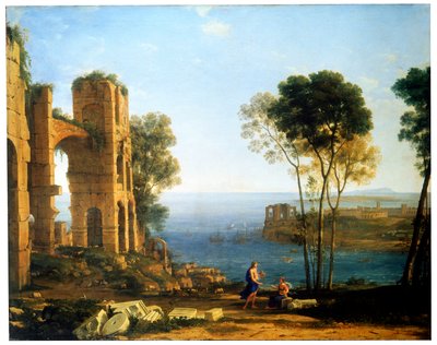 Vue côtière avec Apollon et la Sibylle de Cumes, entre 1645 et 1649 - Claude Lorrain