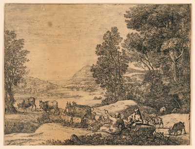 Berger et bergère conversant dans un paysage - Claude Lorrain