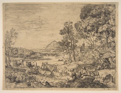 Berger et bergère conversant dans un paysage, vers 1651 - Claude Lorrain