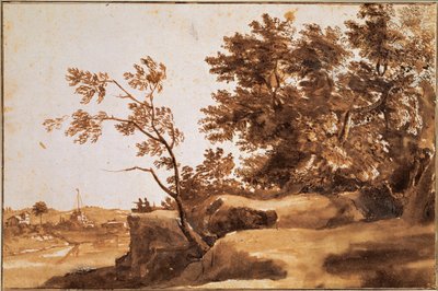 Paysage du Tibre avec le Castel Sant