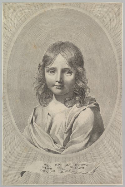 Buste de Jésus enfant dans un ovale - Claude Mellan