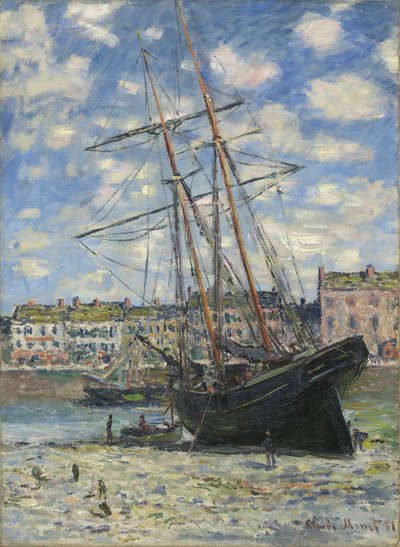 Un bateau à marée basse - Claude Monet