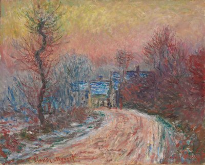 Entrée de Giverny en hiver, soleil couchant - Claude Monet
