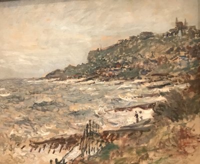French: Falaise de Sainte-Adresse, temps gris - Claude Monet