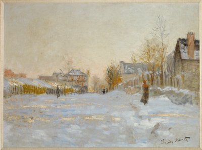 La neige a Argenteuil (oil on canvas) - Claude Monet