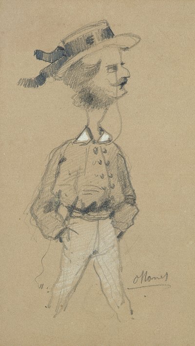 Homme avec un chapeau de canotier, 1857 - Claude Monet