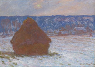 Meule de foin Effet de neige, jour couvert - Claude Monet