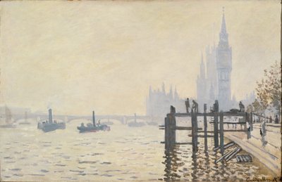 La Tamise en dessous de Westminster ... (huile sur toile) - Claude Monet