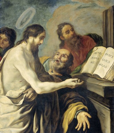 Le Christ ordonne à Pierre de nourrir mes brebis - Claude Vignon