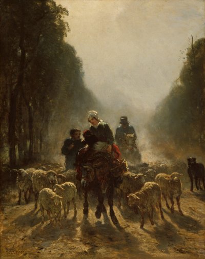 La route du marché, 1858-59 - Constant Troyon