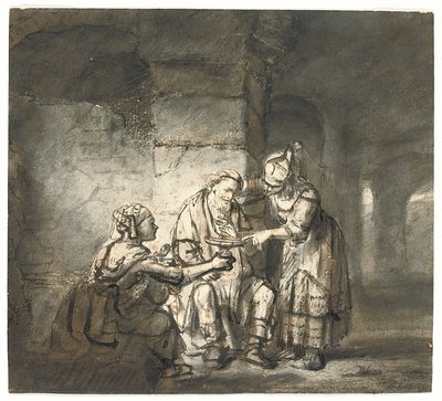 Lot et ses filles (Genèse 19:33) - Constantin Daniel van Renesse