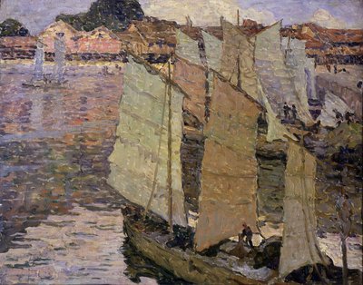 Bateaux (huile sur toile) - Constantin Font