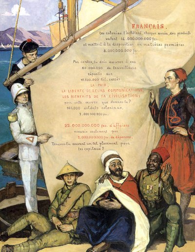 Les effets bénéfiques de la colonisation, vers 1920 (affiche) - Constantin Font