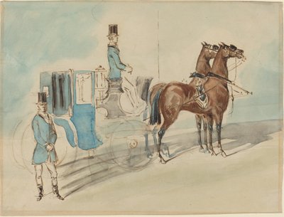 Carrosse avec conducteur et valet : Printemps - Constantin Guys
