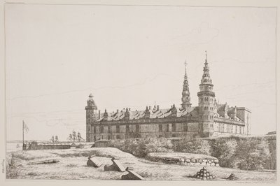 Danois : Kronborg vu du côté nord-ouest - Constantin Hansen