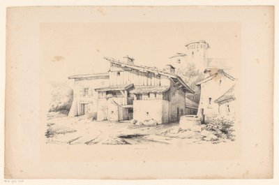 Maisons et tour (Het Landschap) - Constantinus Cornelis Huysmans