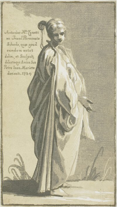 Jeune femme debout, tournée vers la droite - Conte Antonio Maria Zanetti the Elder