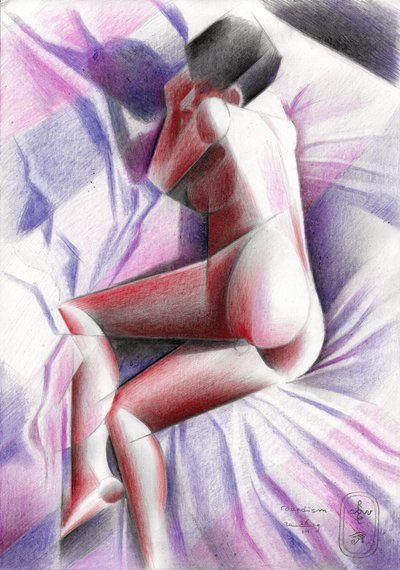 Figure endormie cubiste - Corné Akkers