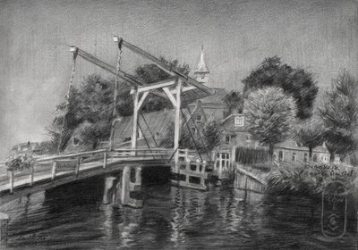 Esquisse du pont sur le canal néerlandais - Corné Akkers