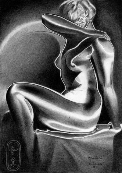 Femme Art déco rayonnante - Corné Akkers