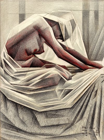 Figure cubiste mélancolique - Corné Akkers