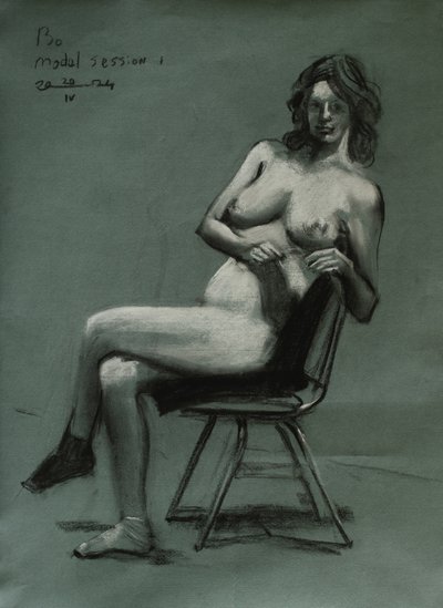 Personnage assis, pensif - Corné Akkers