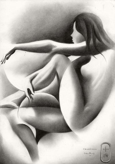 Femme sensuelle allongée - Corné Akkers