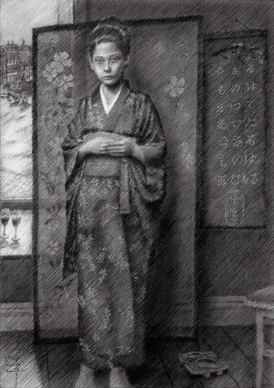 Un garçon pensif en kimono - Corné Akkers