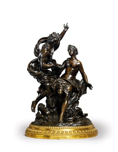 Groupe en bronze Louis XIV représentant Bacchus et Ariane, vers 1704 - Corneille van Cleve