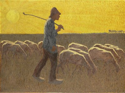 Berger avec moutons, vers 1920 - Cornelis Albert van Assendelft